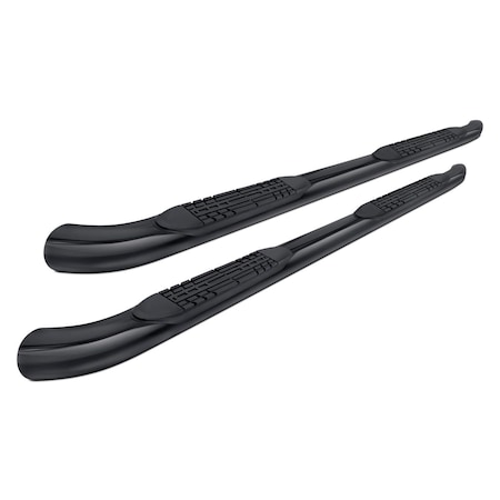 Green Arrow Equipment 4 in. Black Curved Oval Step Bars for 2019 Ram 1500 Crew Cab GR1398006